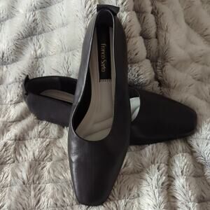 Franco Sarto Black Leather Flats - New